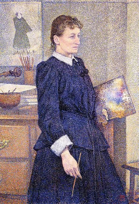 Anna Boch dans son atelier, 1893 - Théo van Rysselberghe image 1 copie peinte à la main à l’huile