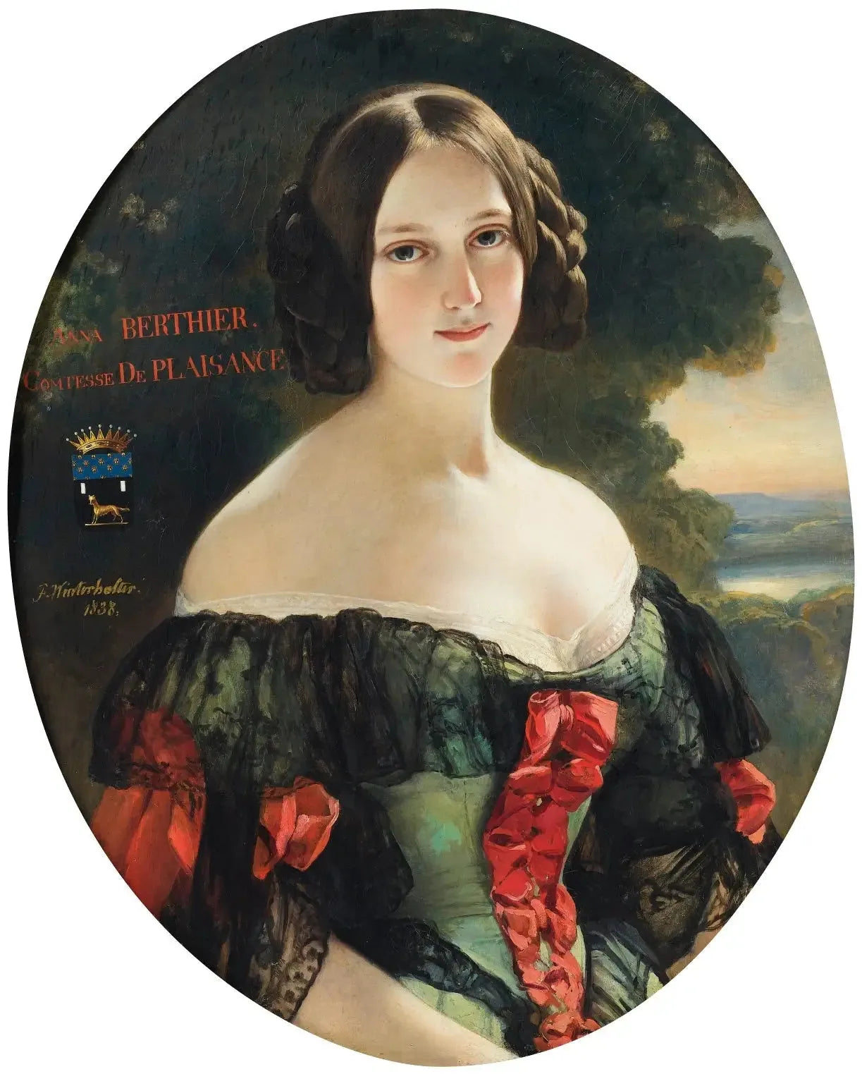 Anne, comtesse de Plaisance (1815-1878), plus tard duchesse de Plaisance, née Mlle Bertier de Wagram - Franz Xaver Winterhalter image 1 reproduction artisanale de tableau