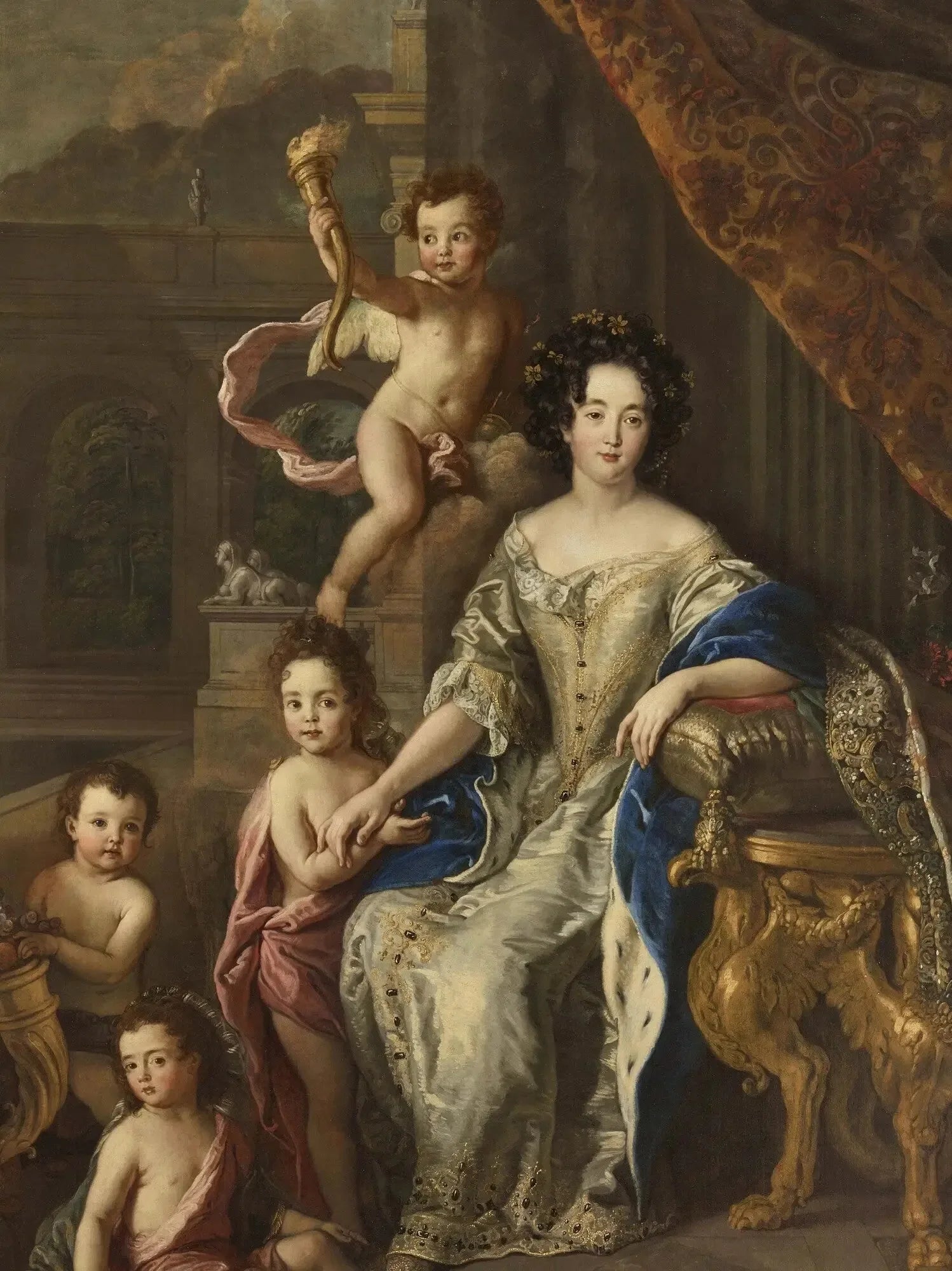 Anne de Bavière, duchesse d'Enghien puis princesse de Condé, avec ses enfants - Pierre Mignard image 1 reproduction réalisée par Alpha Reproduction