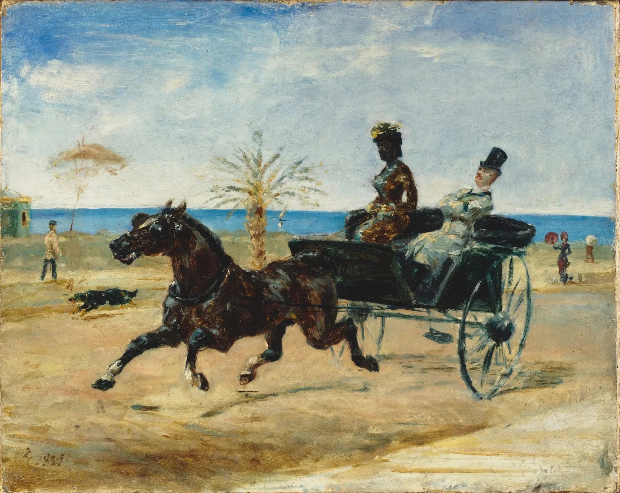 Anne Justine Angèle Delva de Dalmarie conduisant un cabriolet - Henri de Toulouse-Lautrec image 1 reproduction réalisée par Alpha Reproduction