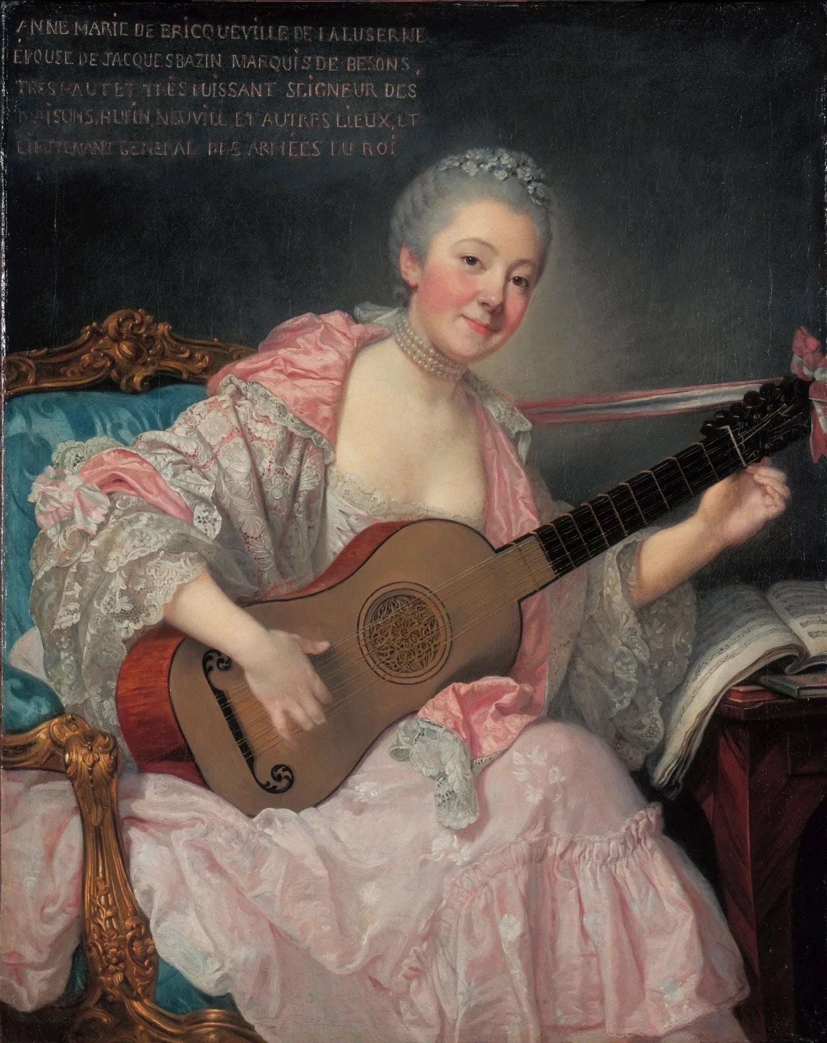Anne-Marie de Bricqueville de Laluserne, marquise de Bezons - Jean-Baptiste Greuze image 1 reproduction d’œuvre d’art à l’huile