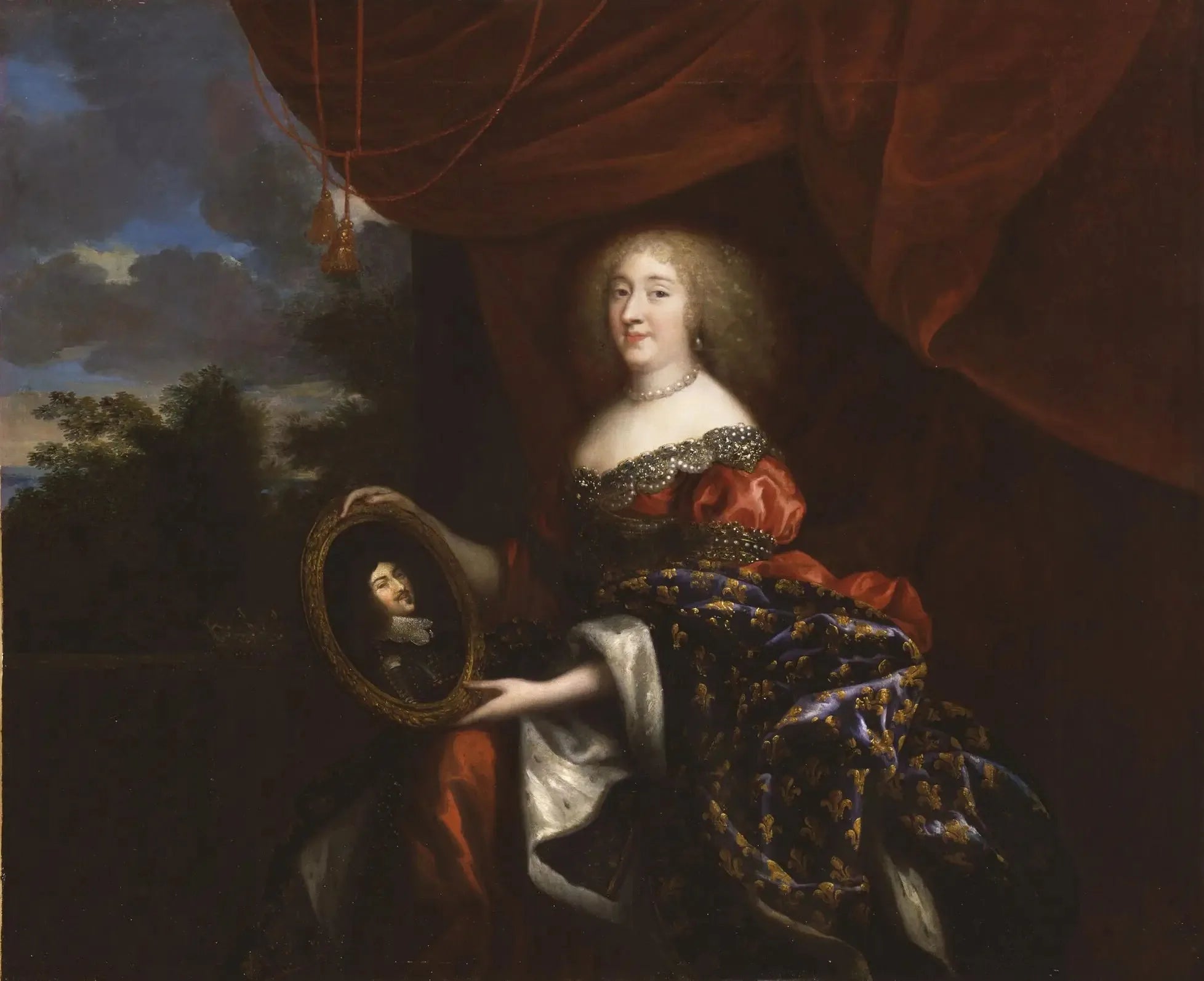 Anne-Marie-Louise d'Orléans (1627-1693), duchesse de Montpensier, dite la Grande Mademoiselle - Jean Nocret image 1 reproduction de peinture à l’huile