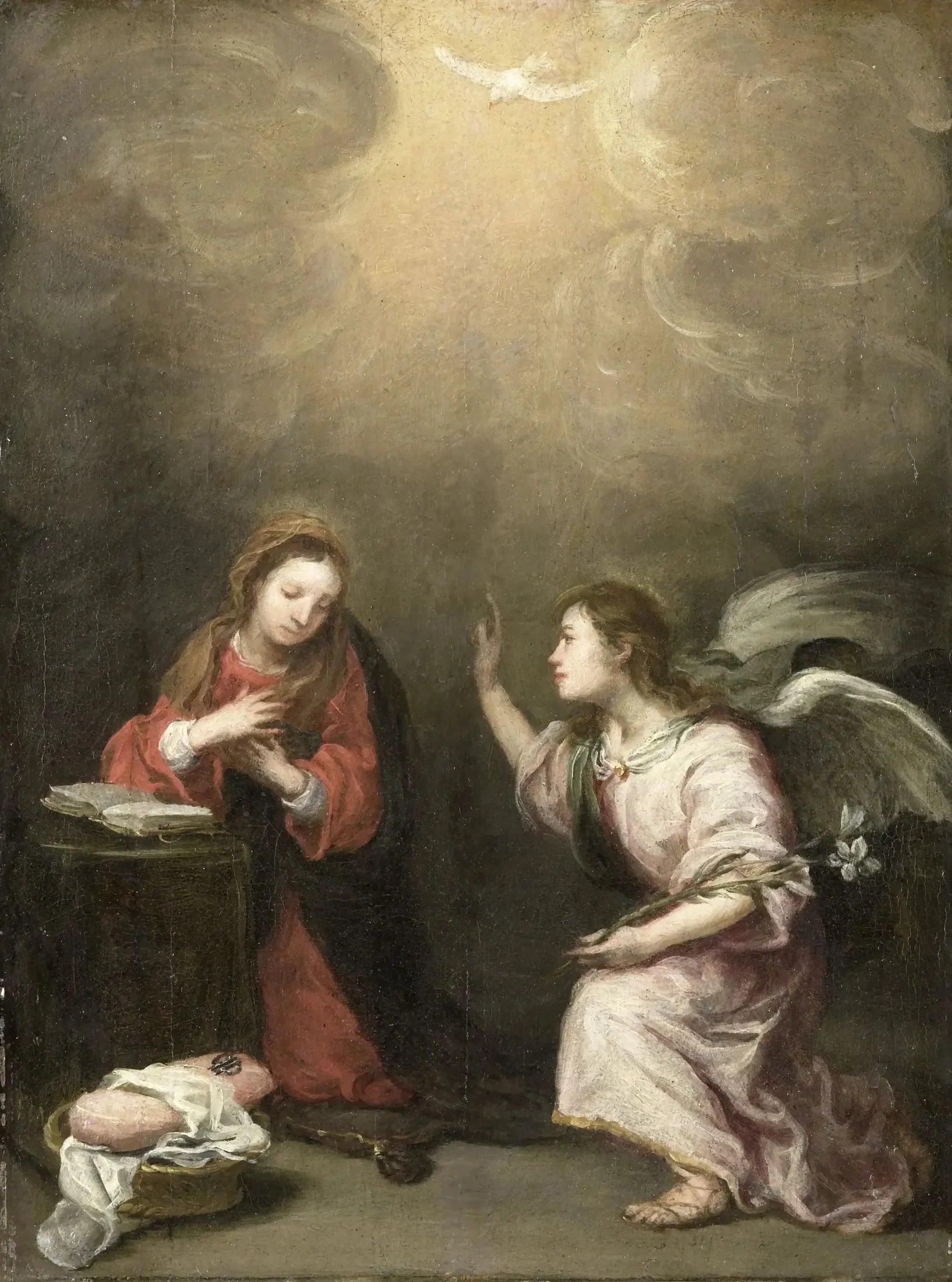 Annonciation à la Vierge - Bartolomé Esteban Murillo image 1 copie peinte à la main à l’huile