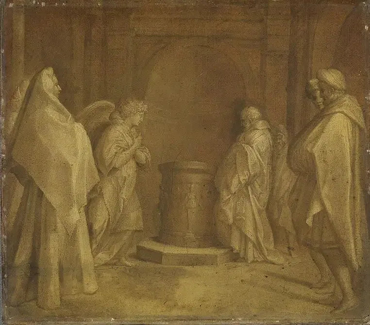 Annonciation de la naissance de Jean-Baptiste - Andrea del Sarto image 1 tableau peint à l’huile sur toile