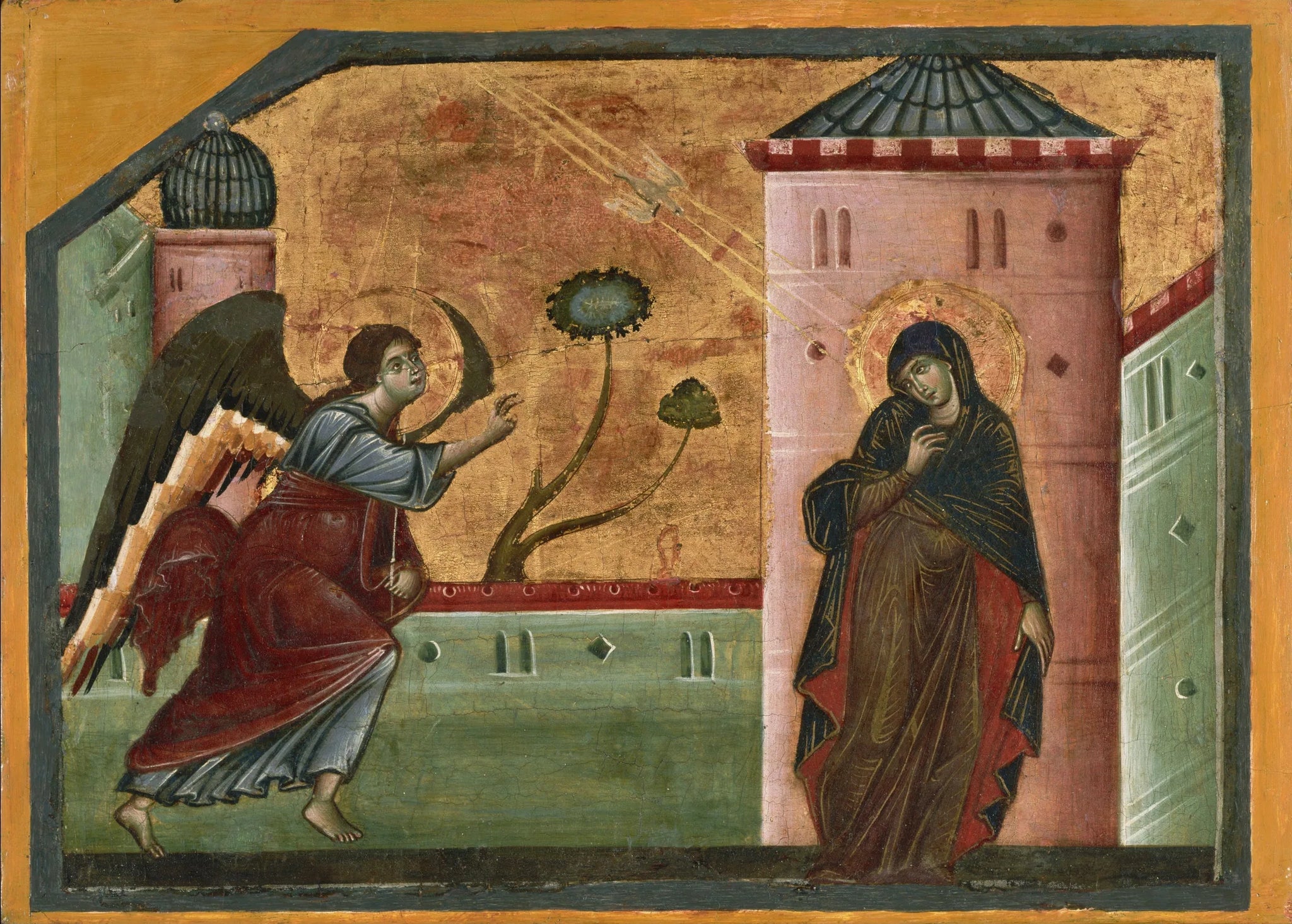 Annonciation - Guido da Siena image 1 copie de tableau peinte à la main