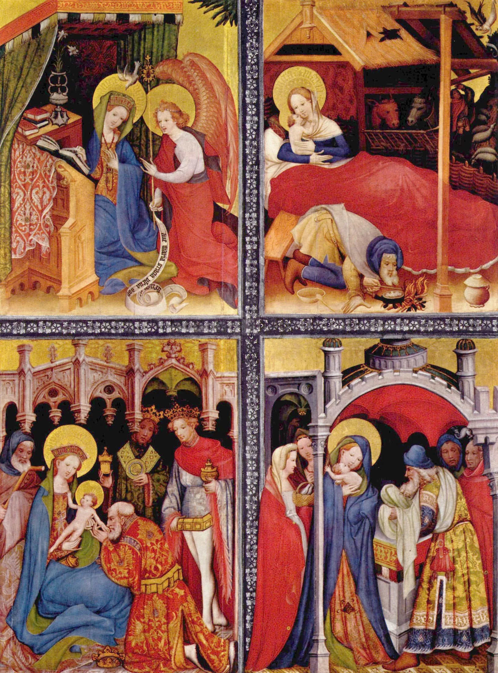 Annonciation, Naissance, Adoration et Présentation - Conrad von Soest image 1 reproduction d’œuvre d’art à l’huile