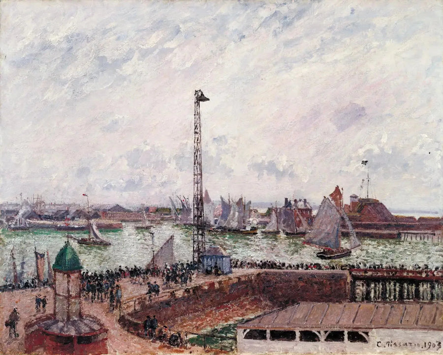 Anse des pilotes, Le Havre, matin, temps gris, brumeux - Camille Pissarro