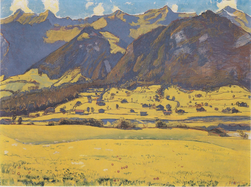 Ansicht des Fromberghorns von Reichenbach aus - Ferdinand Hodler