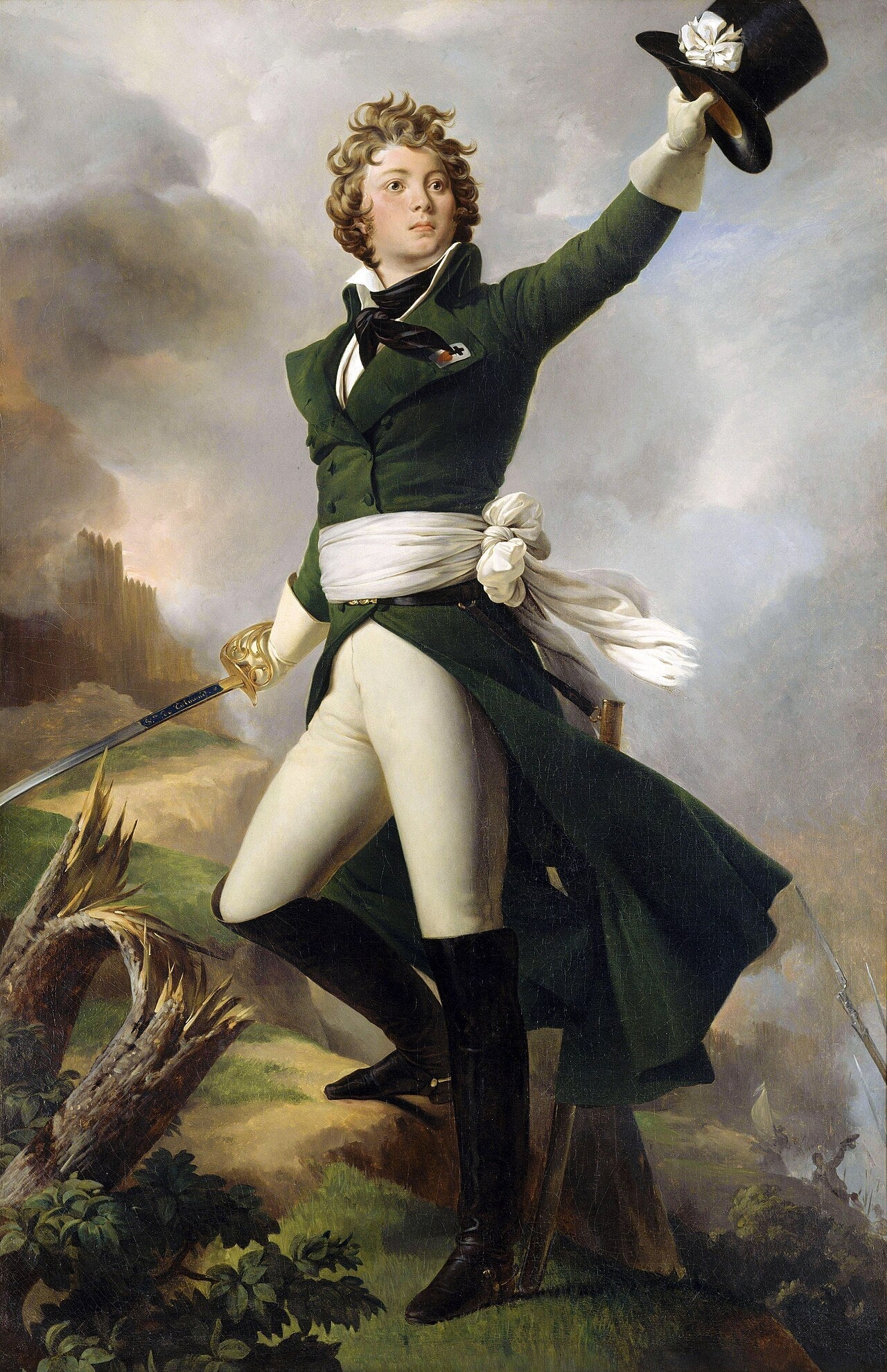 Antoine Philippe de la Trémoille, prince de Talmont, général vendéen - Léon Cogniet image 1 copie peinte à la main à l’huile