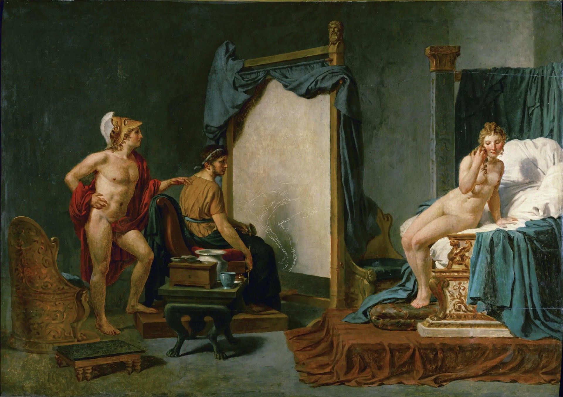 Apelle peignant Campaspe en présence d'Alexandre - Jacques-Louis David image 1 reproduction de peinture à l’huile