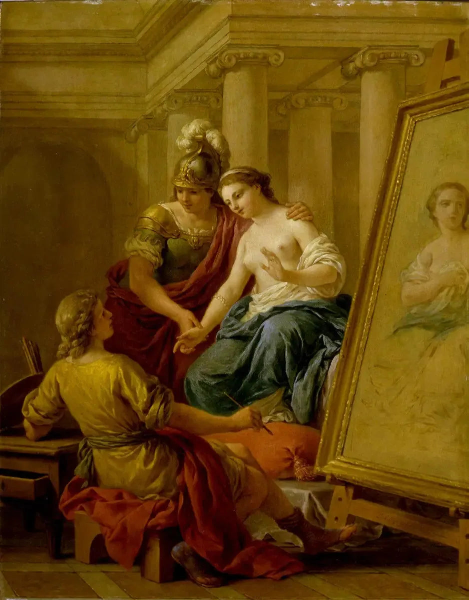 Apelle tombant amoureux de Campaspe - Louis Jean François Lagrenée image 1 copie de tableau peinte à la main