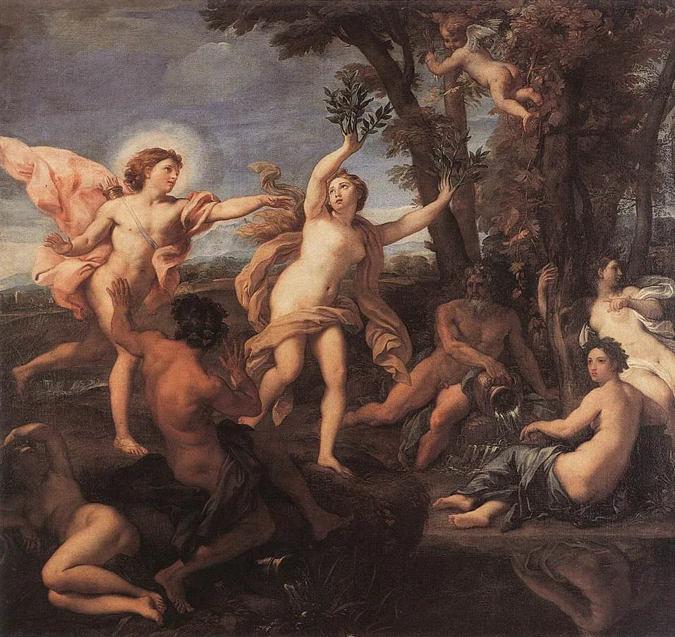 Apollon à la poursuite de Daphné - Carlo Maratta image 1 copie peinte à la main à l’huile