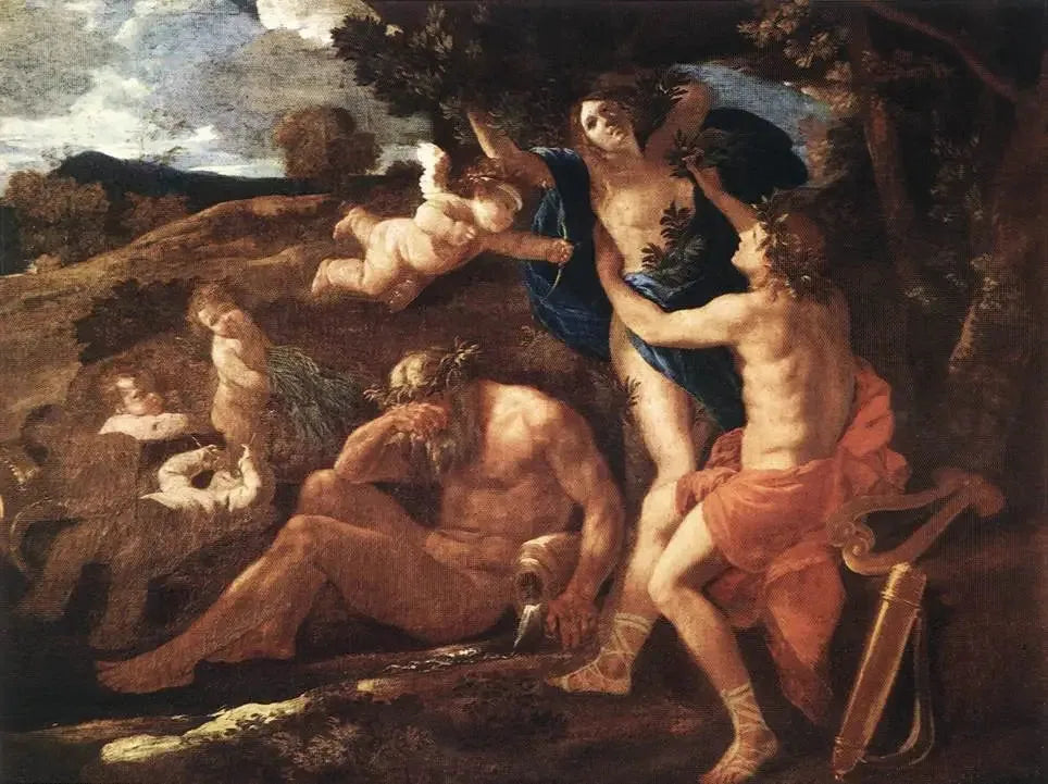 Apollon et Daphné - Nicolas Poussin image 1 reproduction artisanale de tableau
