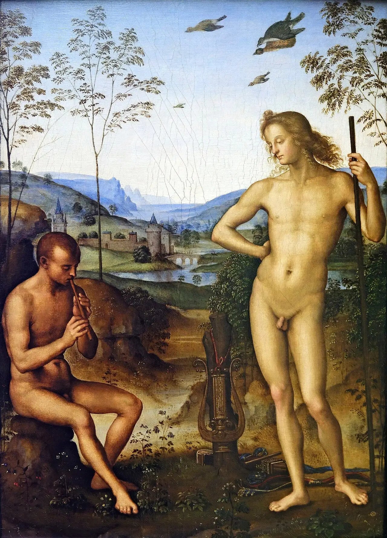 Apollon et Daphnis - Pietro Perugino image 1 reproduction artisanale de tableau