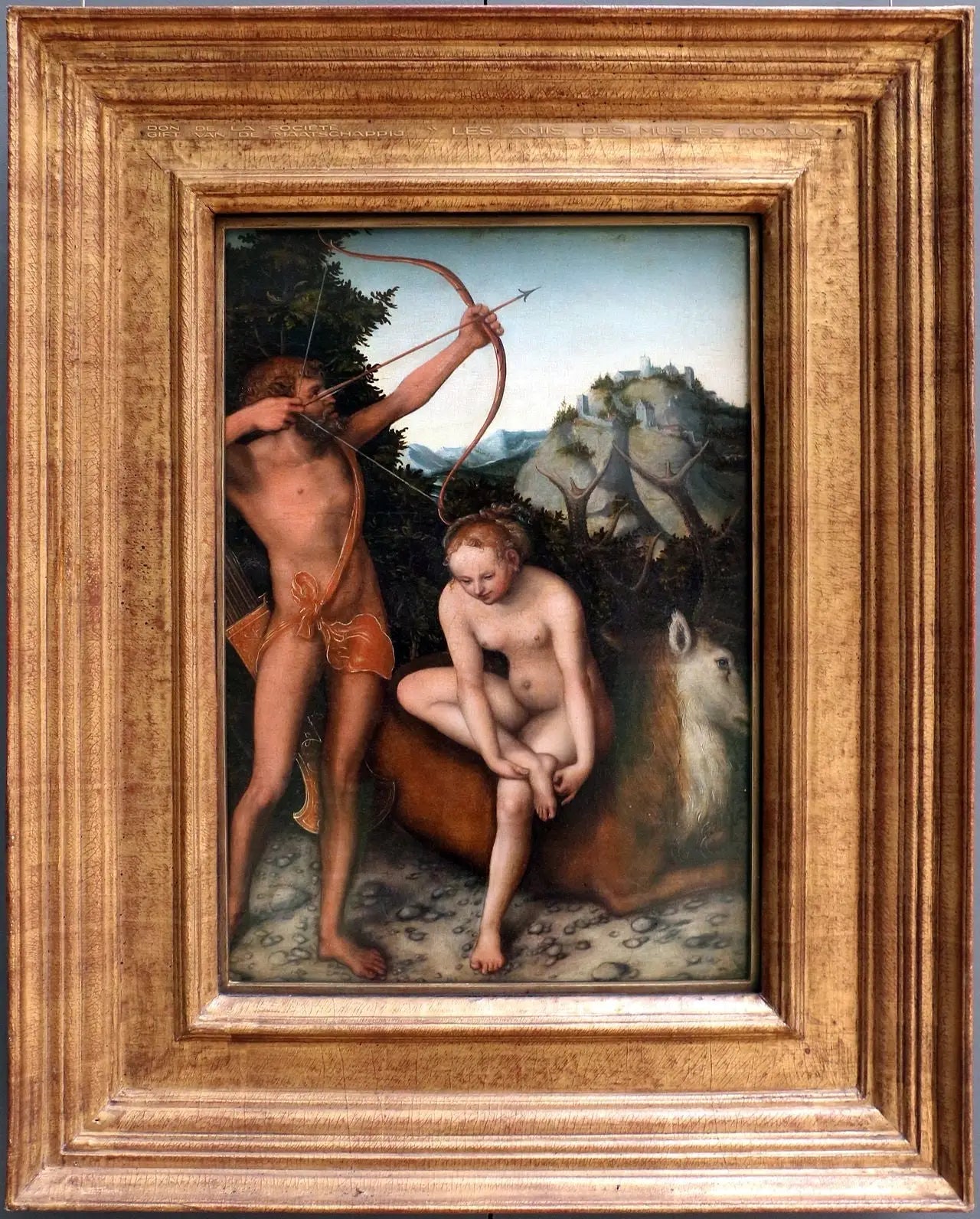 Apollon et Diane - Lucas Cranach the Elder image 2 copie peinte à la main à l’huile