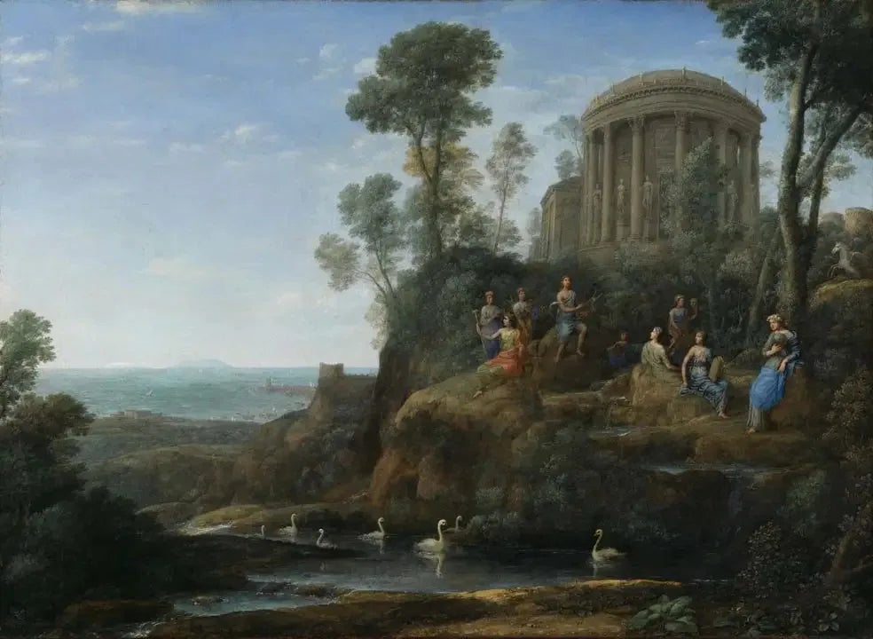 Apollon et les Muses sur le mont Hélicon - Claude Lorrain image 1 tableau peint à l’huile sur toile