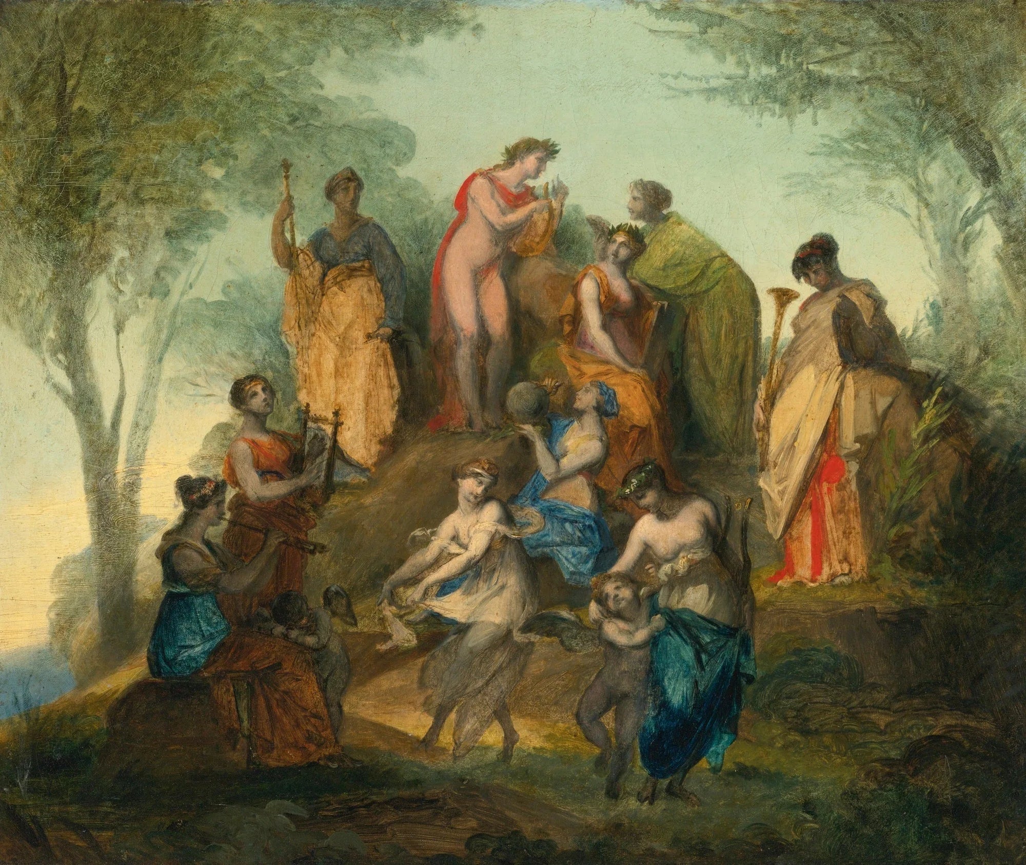 Apollon et les Neuf Muses sur le mont Parnasse - Pierre-Paul Prud'hon image 1 copie de tableau peinte à la main