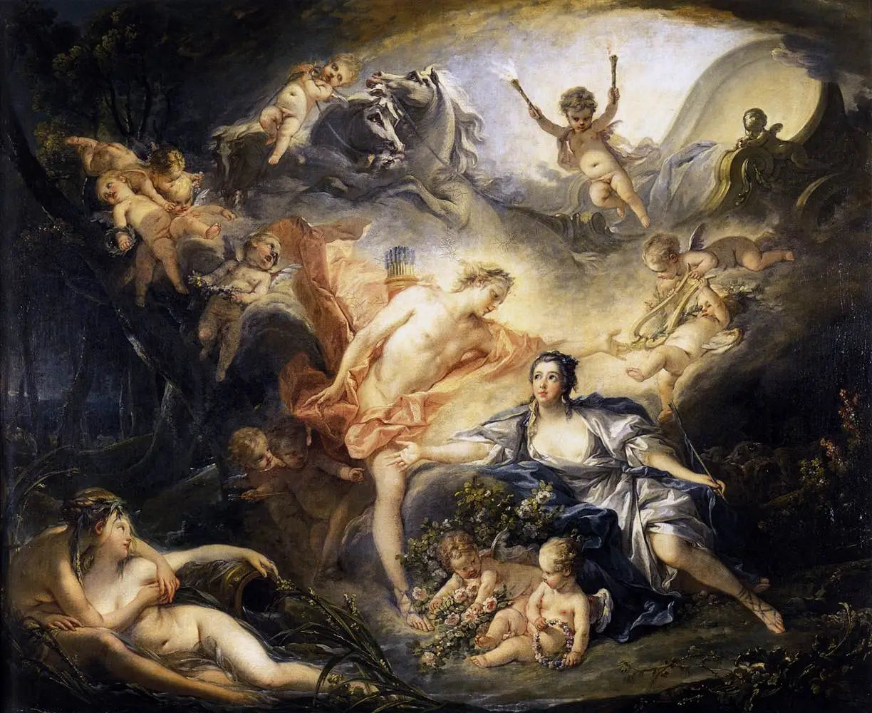 Apollon révélant sa divinité à la bergère Issé - François Boucher image 1 tableau peint à l’huile sur toile