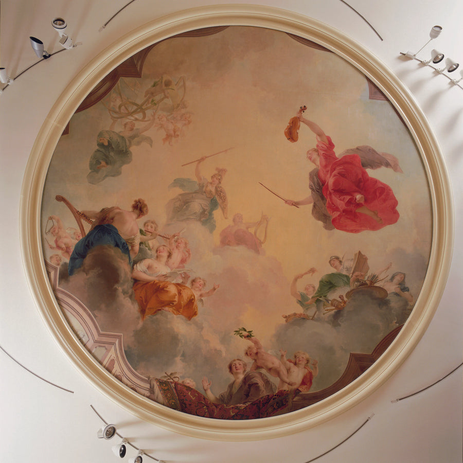 Apollon trônant sur les nuages avec Minerve et les neuf muses - Jacob de Wit