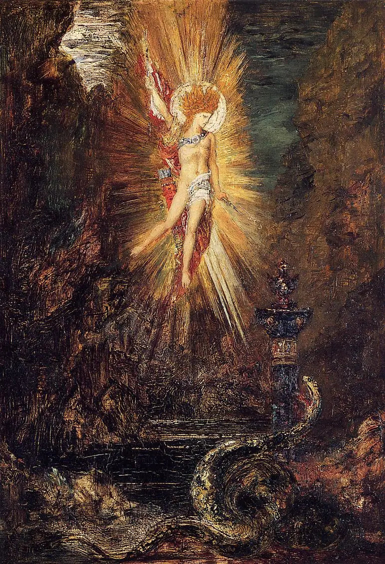 Apollon vainqueur du serpent Python - Gustave Moreau image 1 copie peinte à la main à l’huile