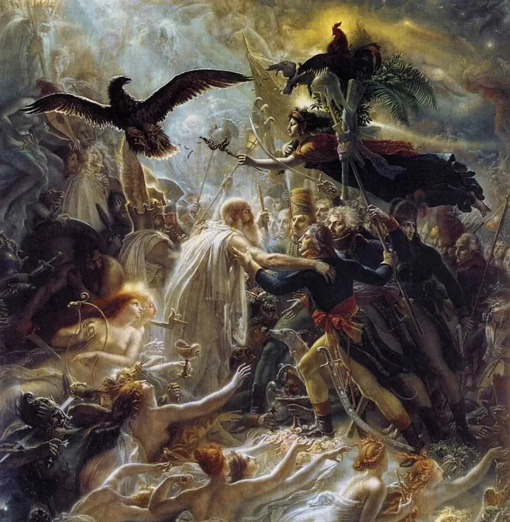 Apothéose des héros français morts pour la patrie pendant la guerre de la liberté - Anne-Louis Girodet image 1 reproduction artisanale de tableau
