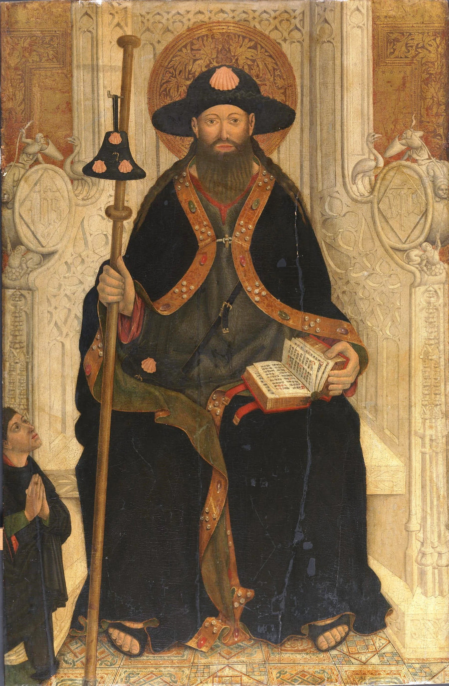 Apôtre Saint-Jacques intronisé avec un donateur - Jaume Baçó Escrivà