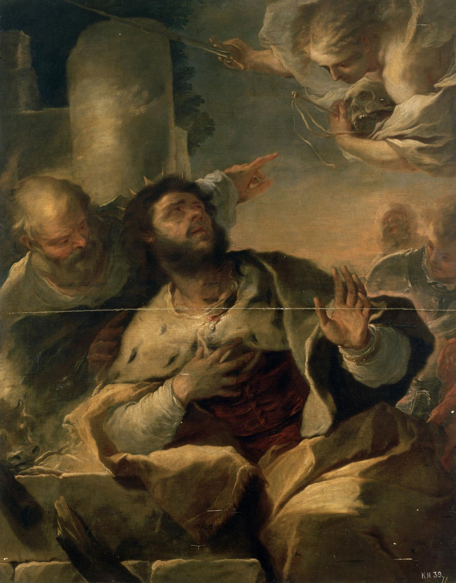 Apparition de l'ange au roi David - Luca Giordano