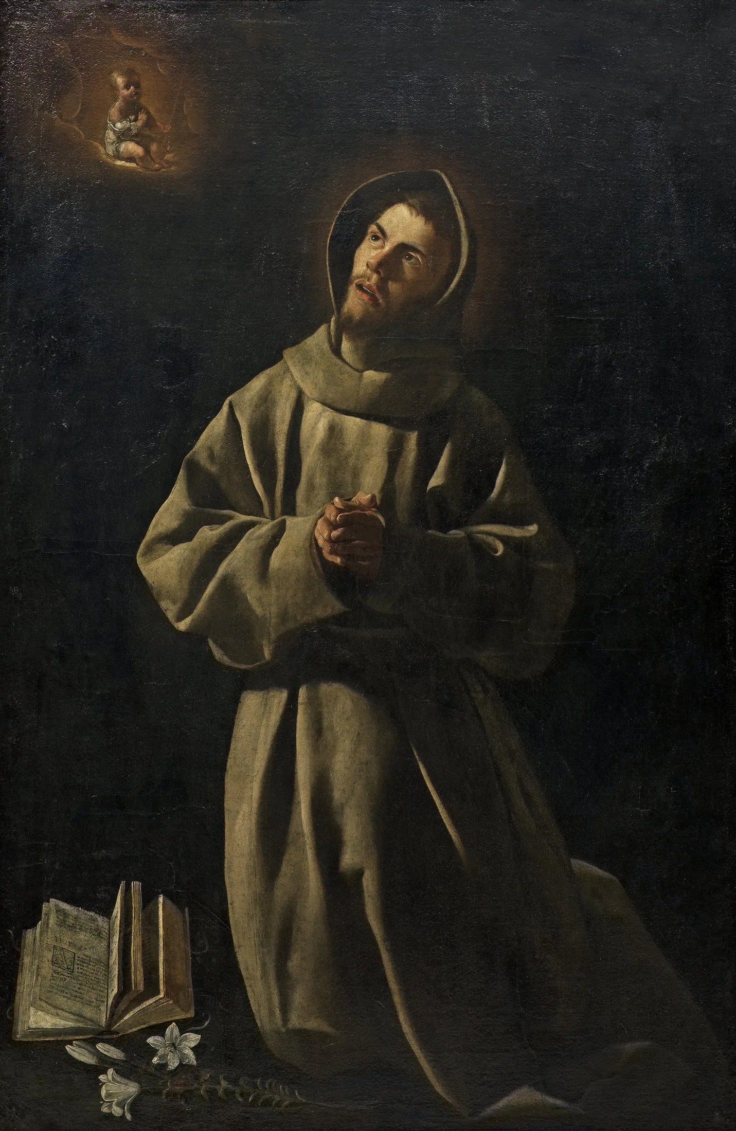 Apparition de l'Enfant Jésus à Saint Antoine de Padoue - Francisco de Zurbarán image 1 copie peinte à la main à l’huile