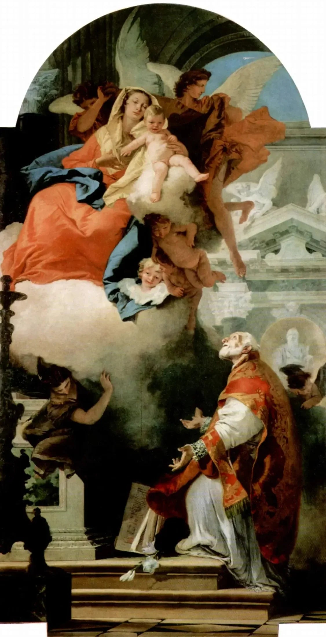 Apparition de la Vierge à Saint Filippo Neri - Giovanni Battista Tiepolo image 1 reproduction artisanale de tableau
