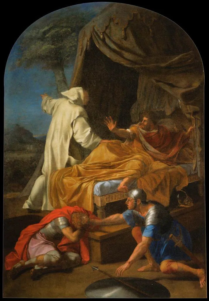 Apparition de saint Bruno au comte Roger - Eustache Le Sueur image 1 reproduction de peinture à l’huile
