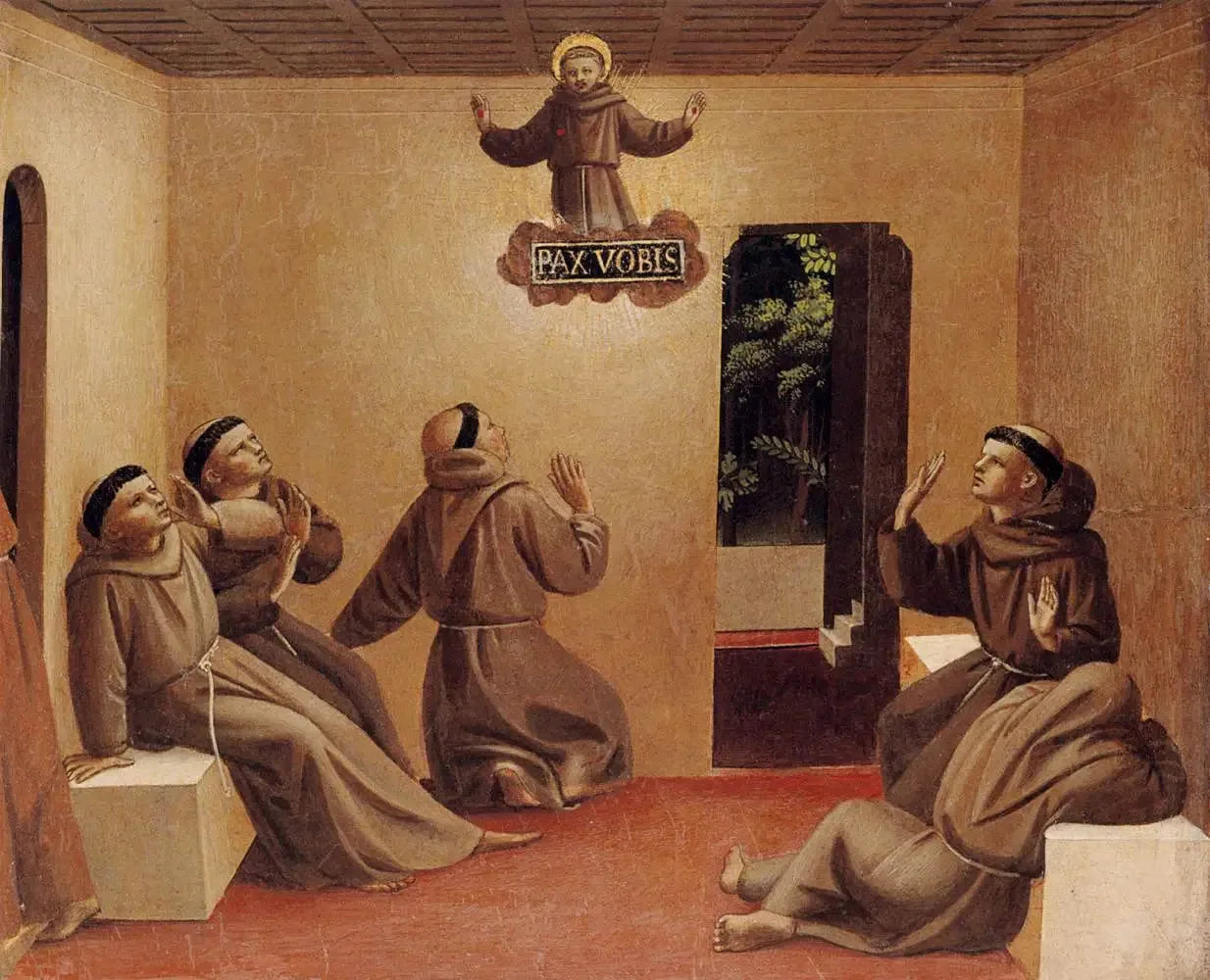 Apparition de Saint François à Arles - Fra Angelico image 1 reproduction artisanale de tableau