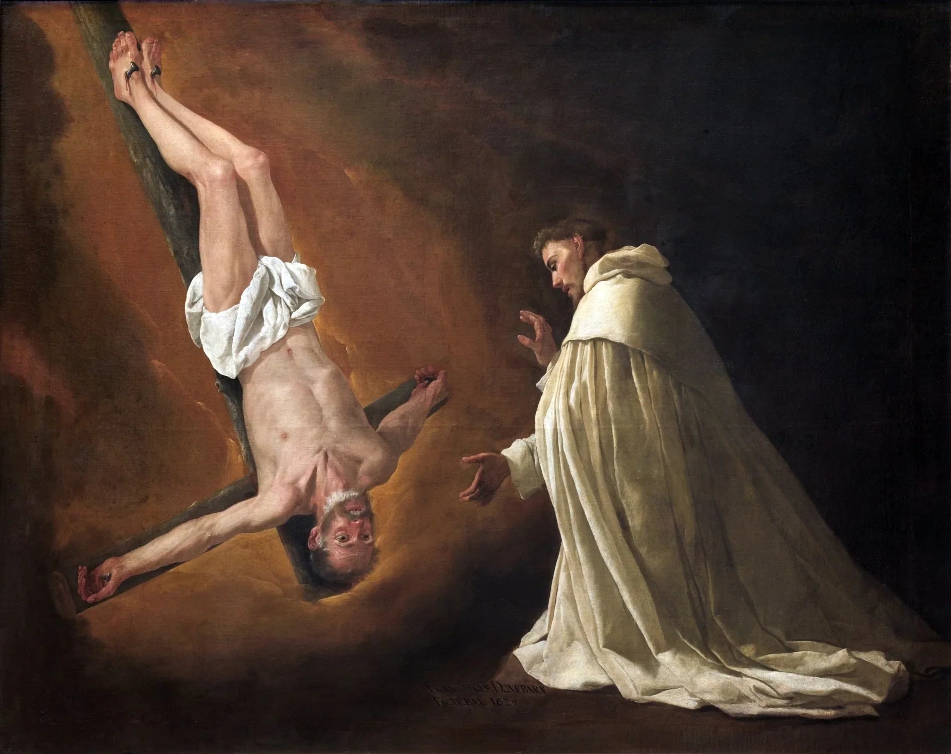 Apparition de saint Pierre à saint Pierre Nolasque - Francisco de Zurbarán image 1 reproduction de peinture à l’huile