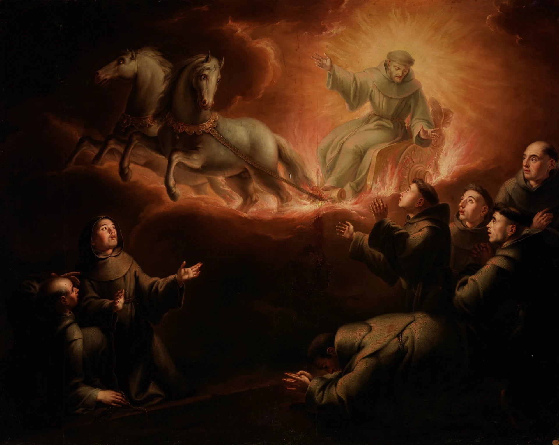 Apparition de Saint François sur un char de feu - Manuel de la Cruz