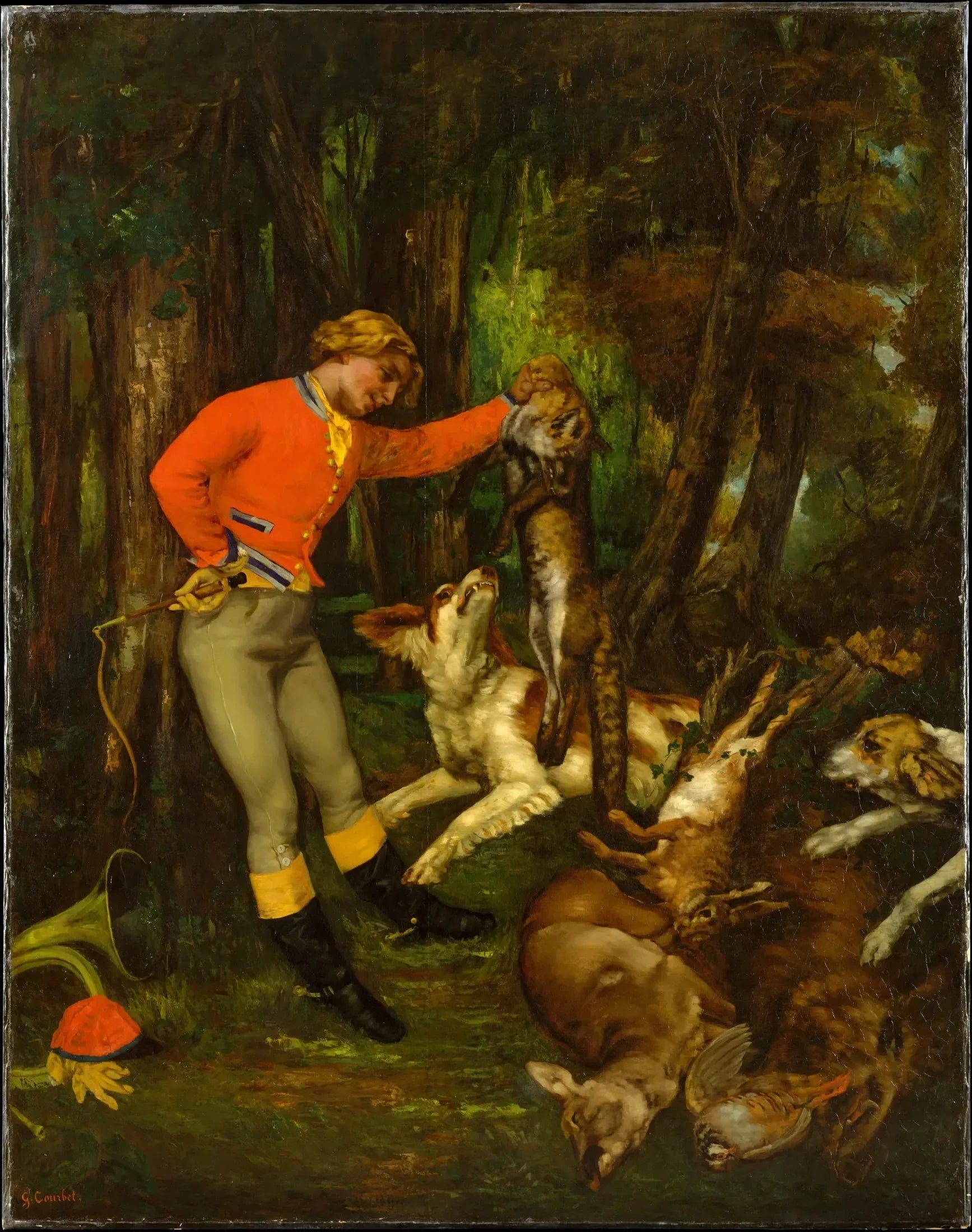 Après la chasse - Gustave Courbet image 1 tableau peint à l’huile sur toile