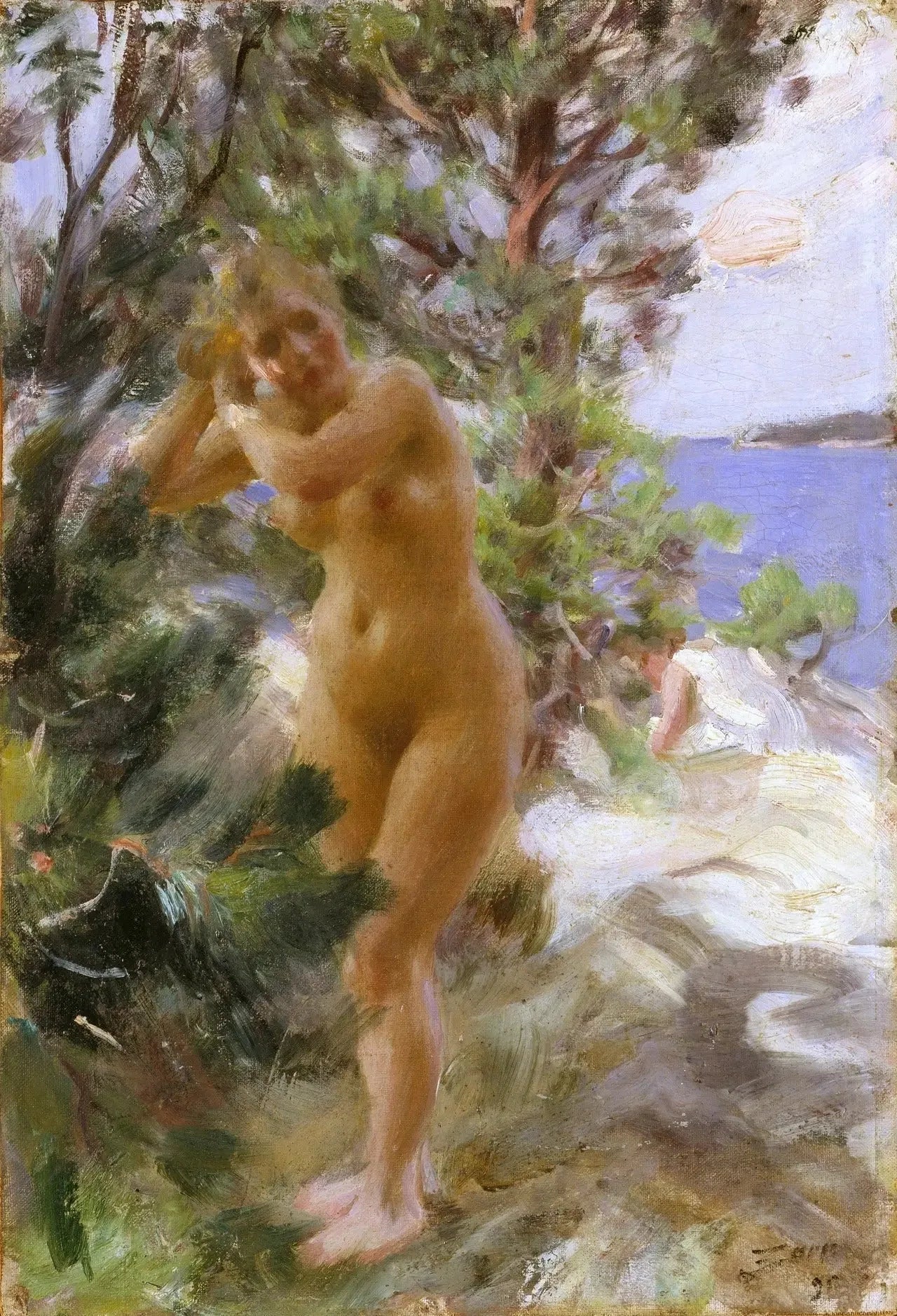 Après le bain - Anders Zorn image 1 reproduction artisanale de tableau