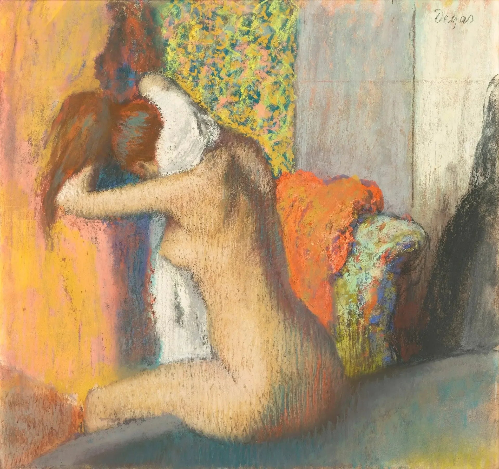 Après le bain, femme nue s'essuyant la nue - Edgar Degas image 1 reproduction réalisée par Alpha Reproduction