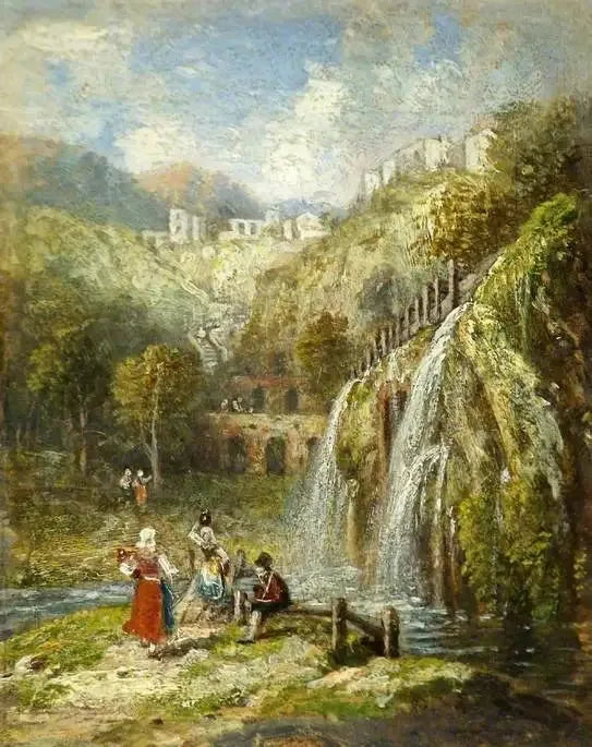 Aqueduct and Cascade near Rome - J. M. W. Turner image 1 reproduction d’œuvre d’art à l’huile