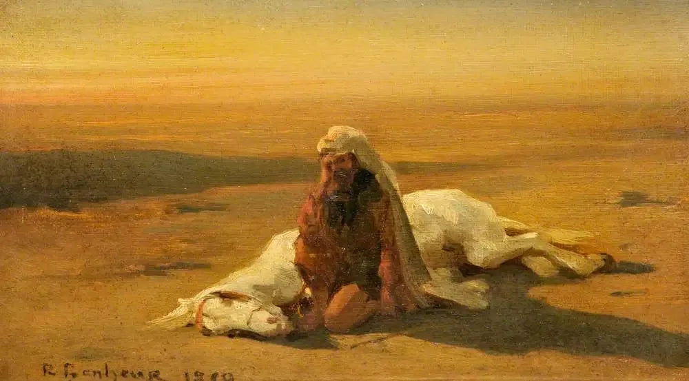 Arabe et un cheval mort - Rosa Bonheur image 1 copie de tableau peinte à la main