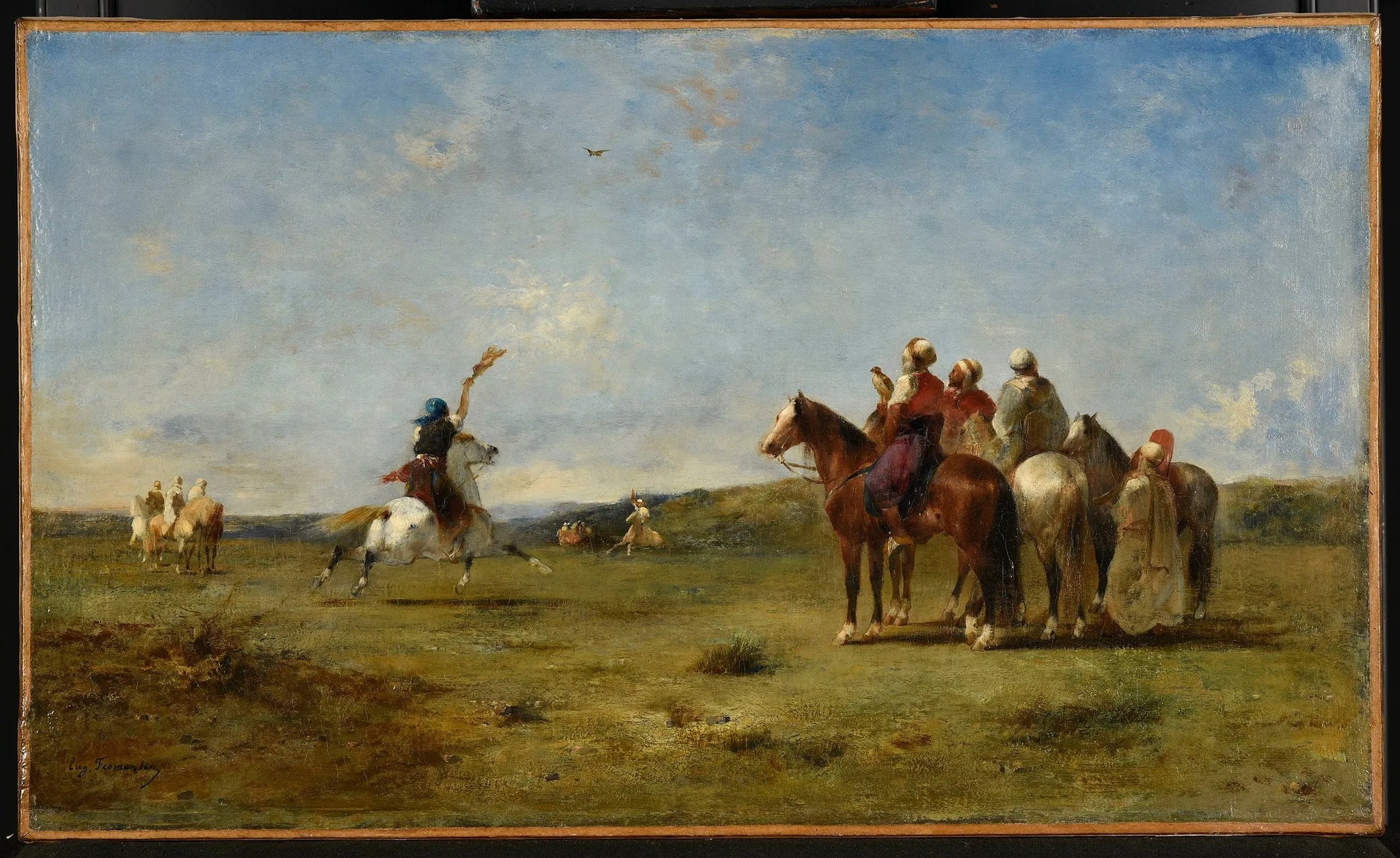 Arabes chassant le faucon - Eugène Fromentin image 1 reproduction artisanale de tableau