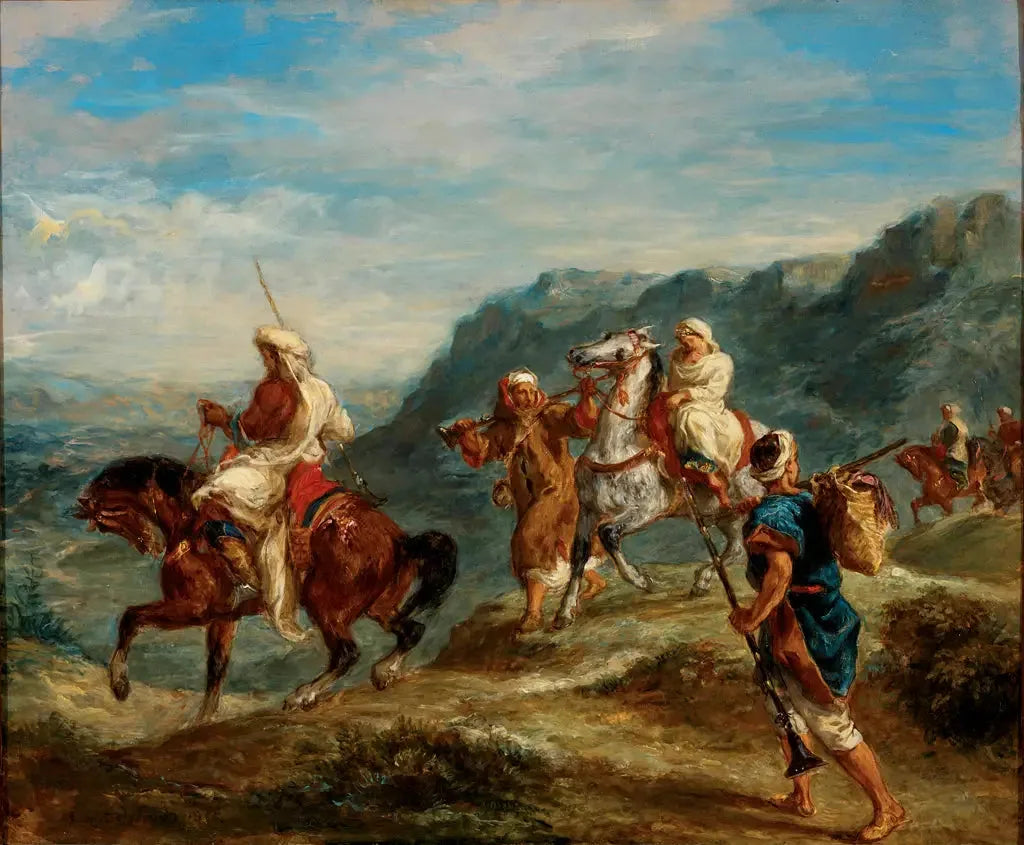 Arabes en voyage - Eugène Delacroix image 1 copie de tableau peinte à la main