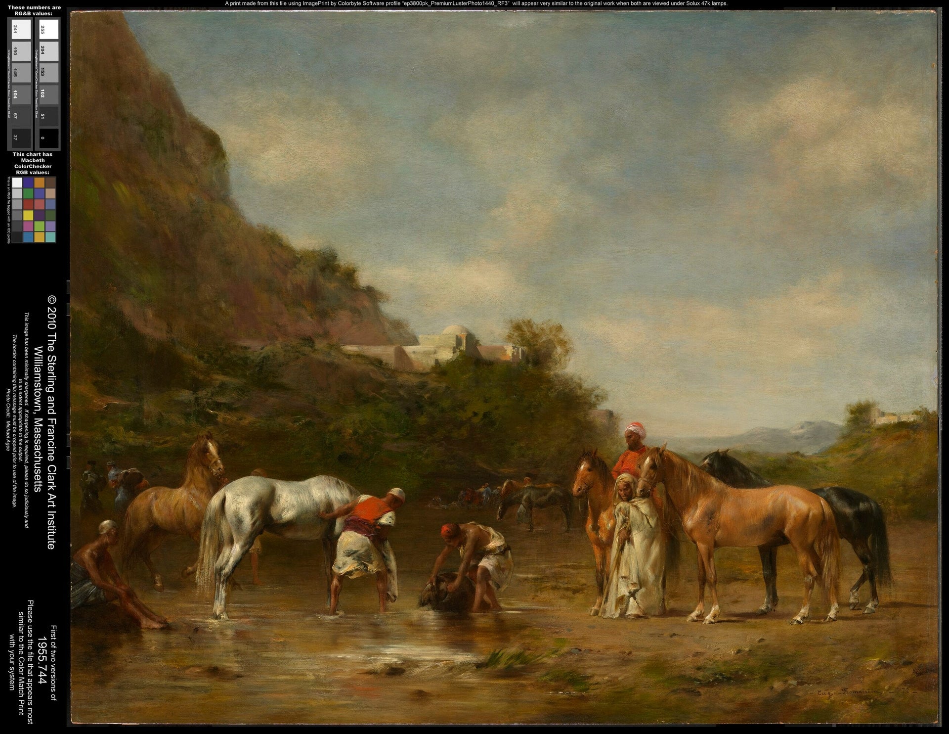 Arabes faisant boire leurs chevaux - Eugène Fromentin image 1 copie peinte à la main à l’huile