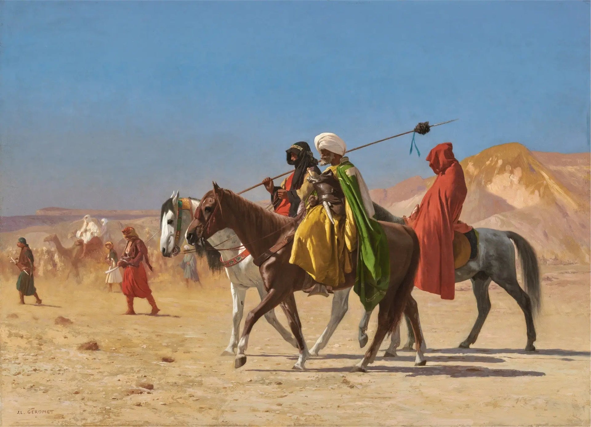 Arabes traversant le désert - Jean-Léon Gérôme image 1 tableau peint à l’huile sur toile