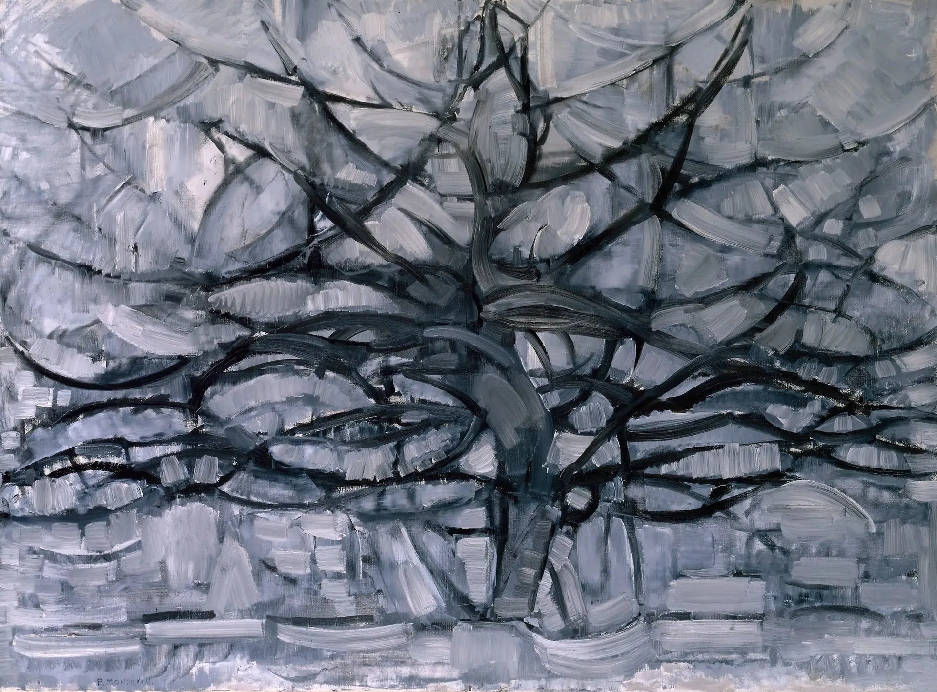 Arbre argenté - Piet Mondrian image 1 reproduction d’œuvre d’art à l’huile