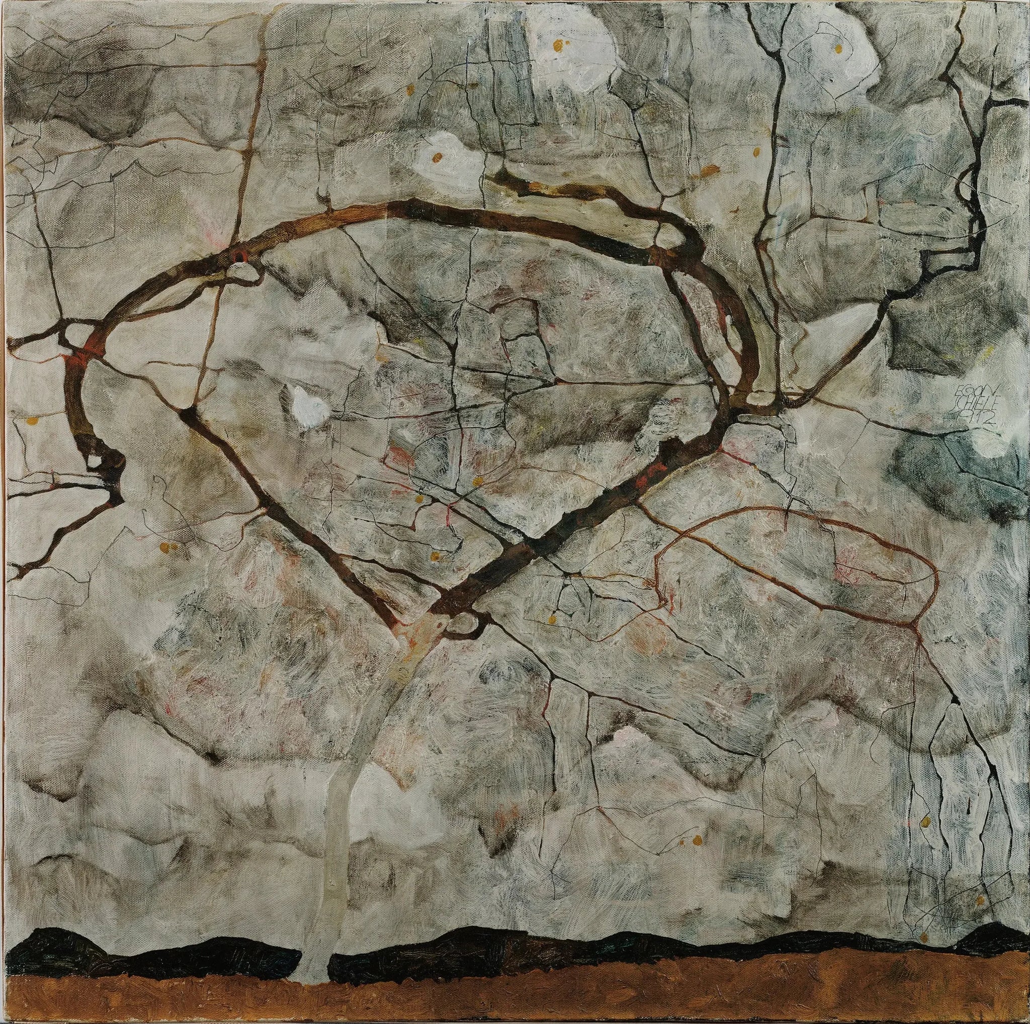 Arbre d'automne dans l'air agité (arbre d'hiver) - Egon Schiele image 1 reproduction réalisée par Alpha Reproduction