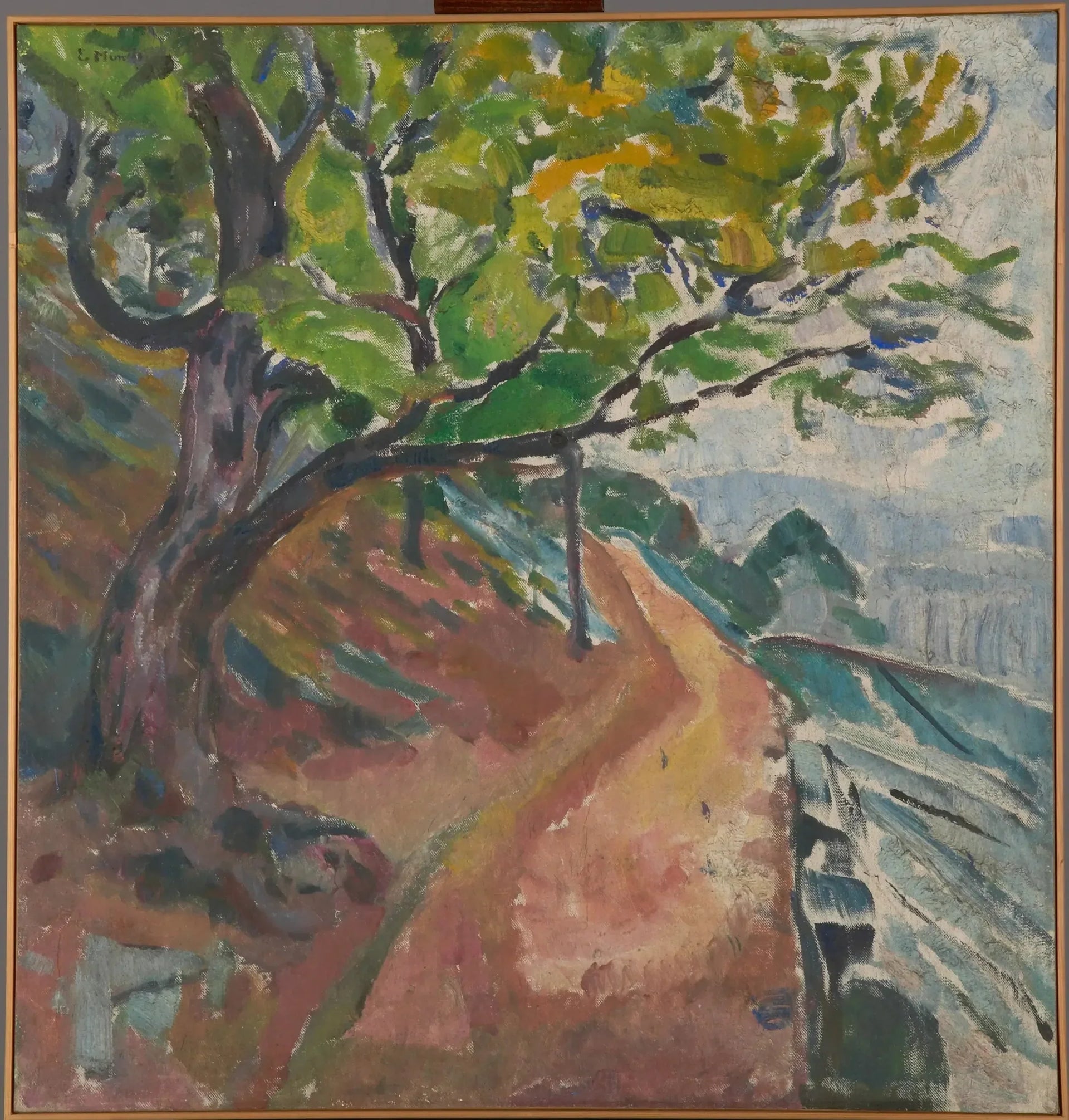 Arbre vert près de la route - Edvard Munch image 1 reproduction de peinture à l’huile