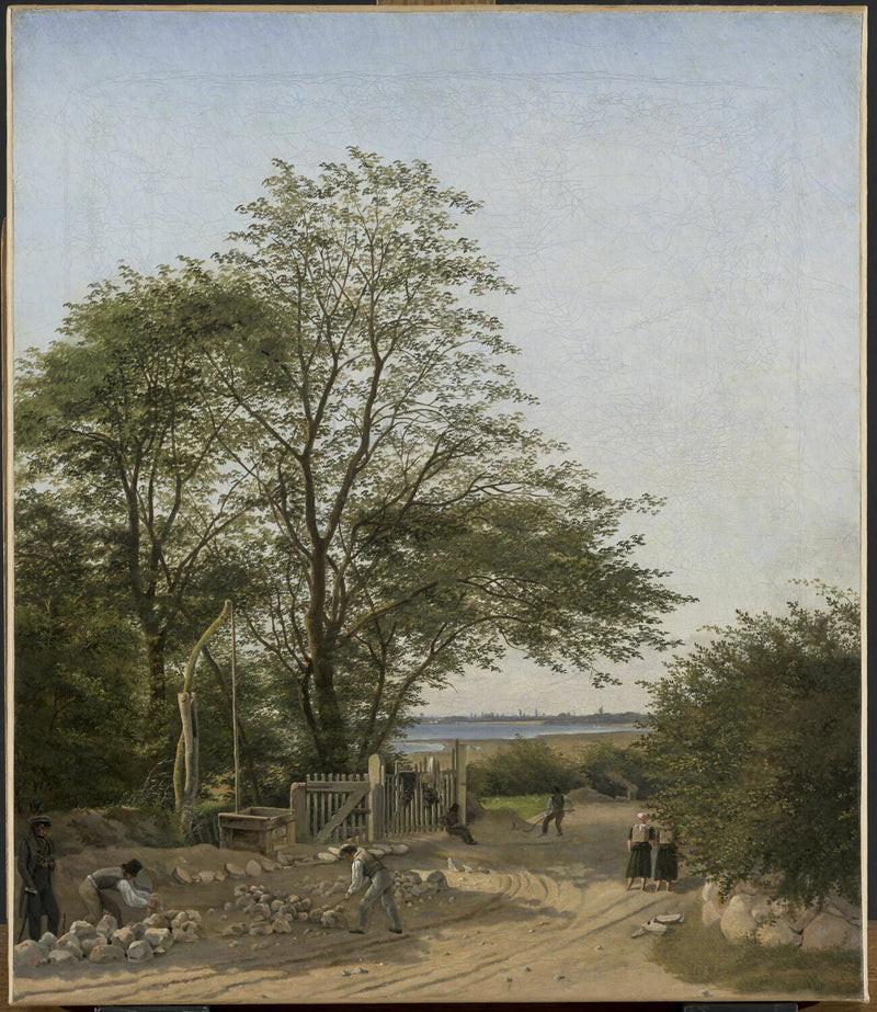 Arbres à Charlottenlund ; peint d'après nature - dit Fritz Petzholdt Frederik Ernst