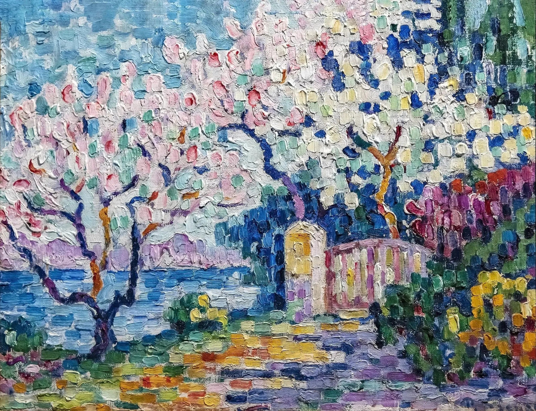 Arbres en fleurs - Paul Signac image 1 reproduction artisanale de tableau