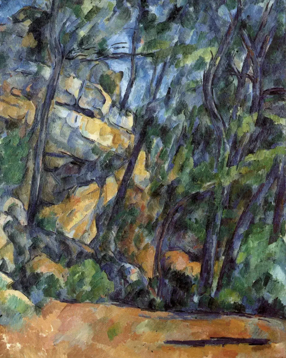 Arbres et rochers dans le parc du Château Noir - Paul Cézanne image 1 copie de tableau peinte à la main