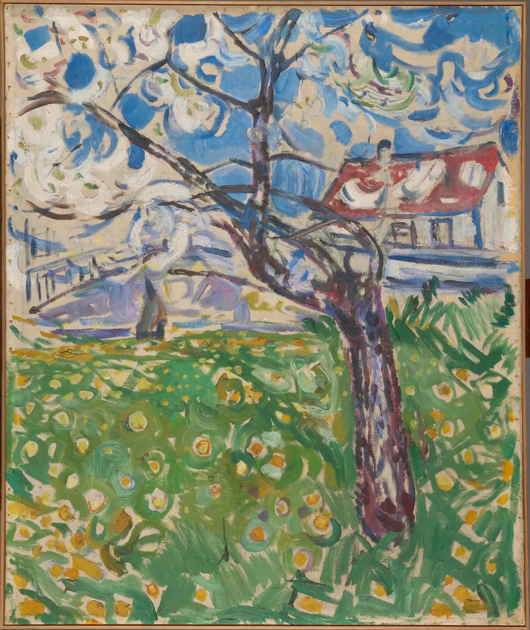 Arbres fruitiers en fleurs - Edvard Munch image 1 copie peinte à la main à l’huile