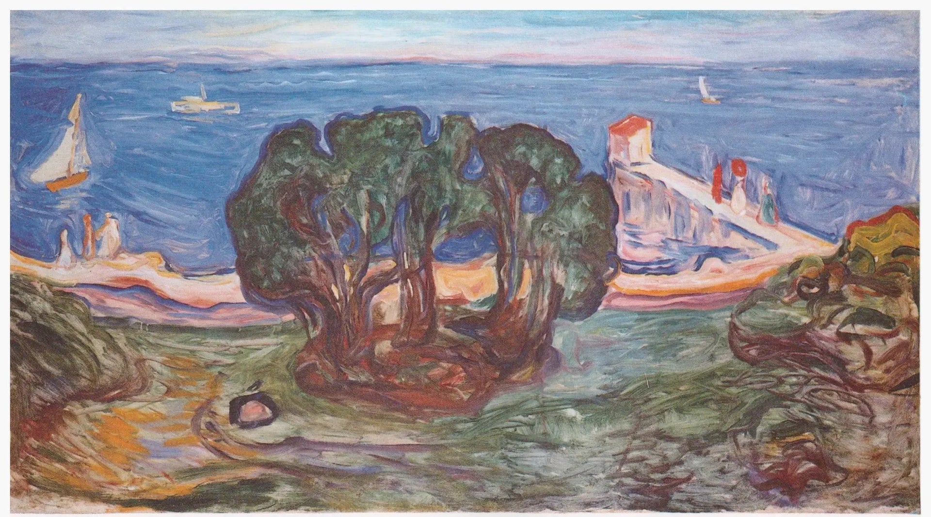Arbres sur la plage (Frise Linde) - Edvard Munch image 1 tableau peint à l’huile sur toile